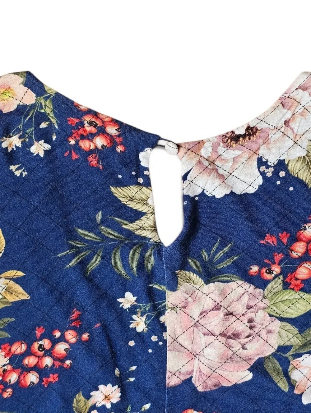 FARM Rio Anthropologie Estelle Chic Bohemian Navy Floral V-Neck Romper, Size S